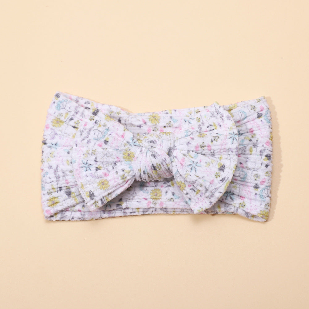 Wholesale Printed Bow Fabric Children's Headbands